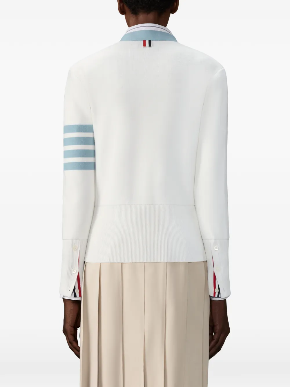 Thom Browne Milano Stitch vest met 4 strepen Wit