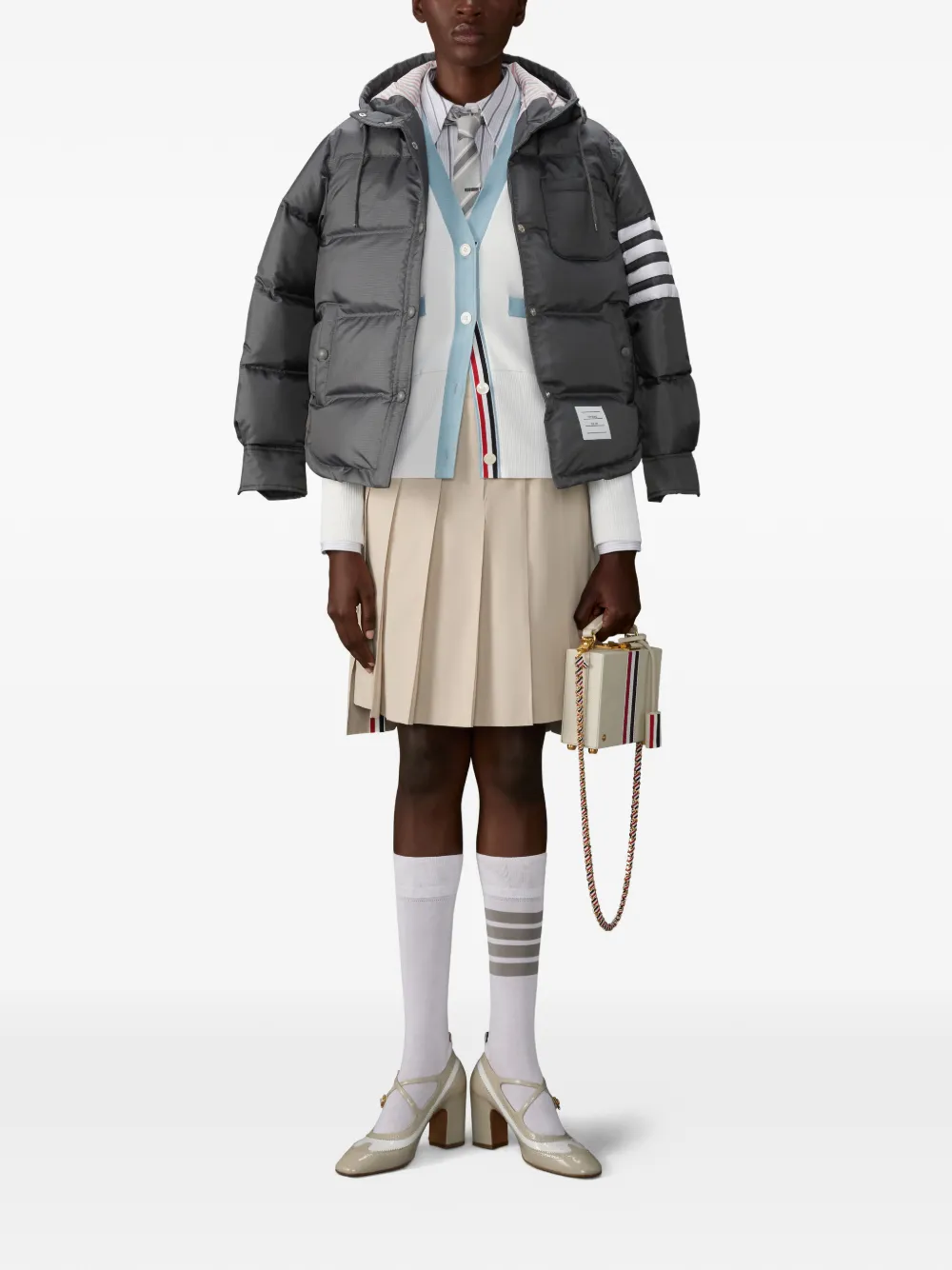 Thom Browne Milano Stitch vest met 4 strepen Wit