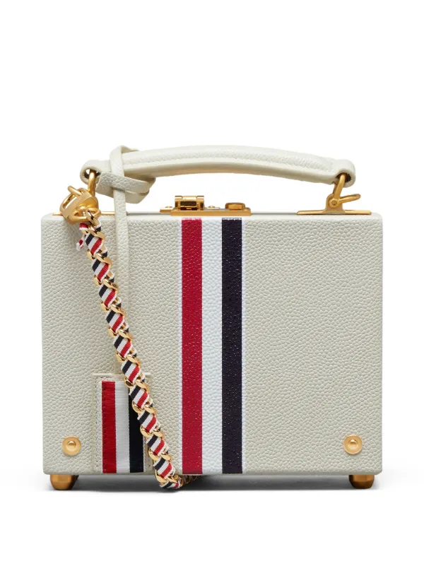 Thom Browne Pebble Grain Rwb Chain Micro Attache Case in Neutrals