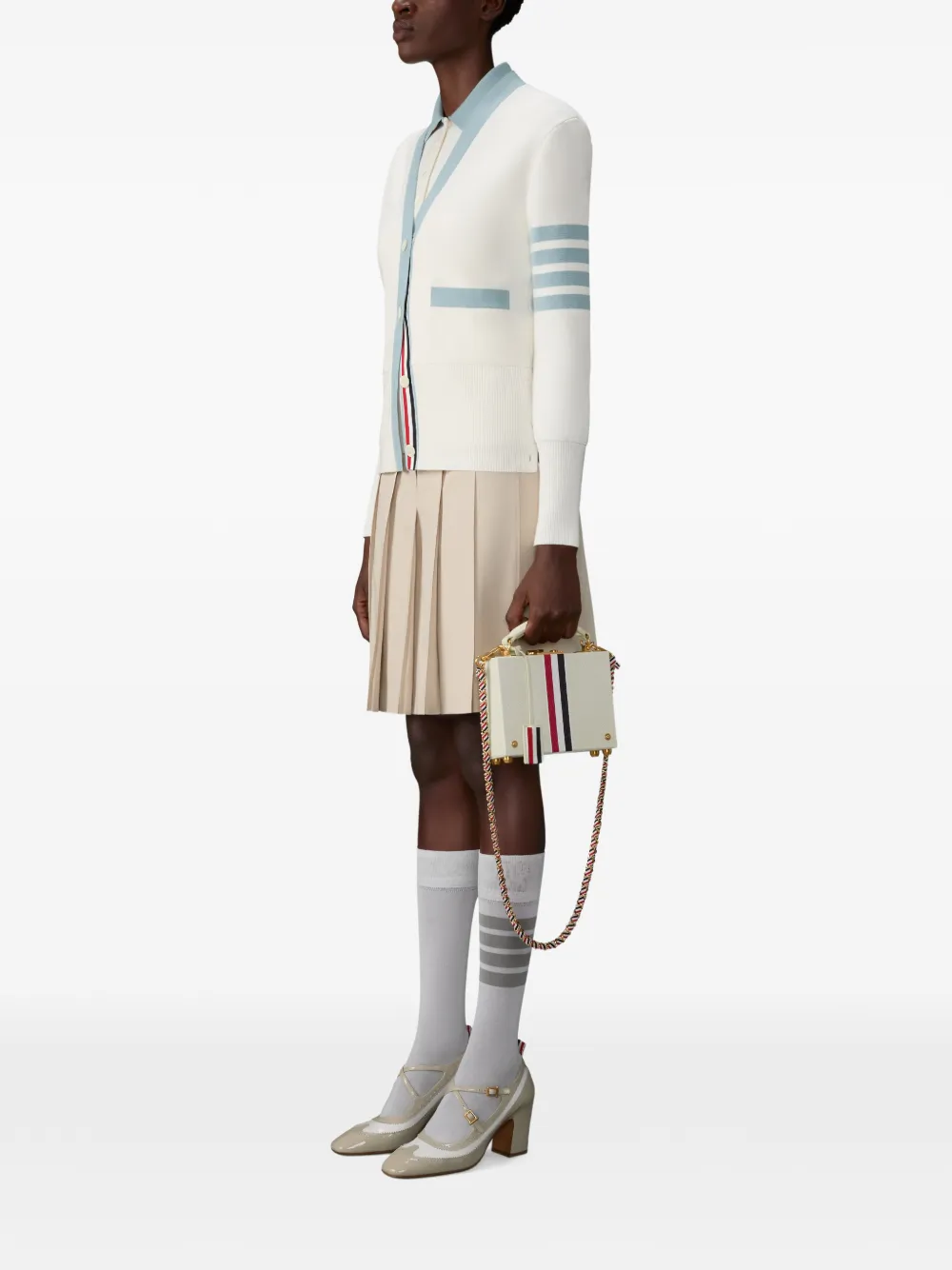  Thom Browne Pebble-grain Mini Bag - Neutrals 
