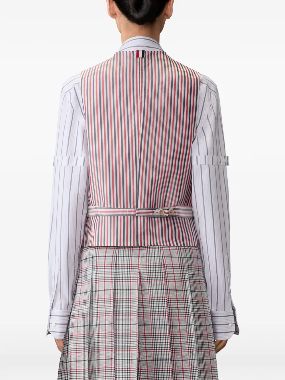 Thom Browne Geruit gilet Grijs