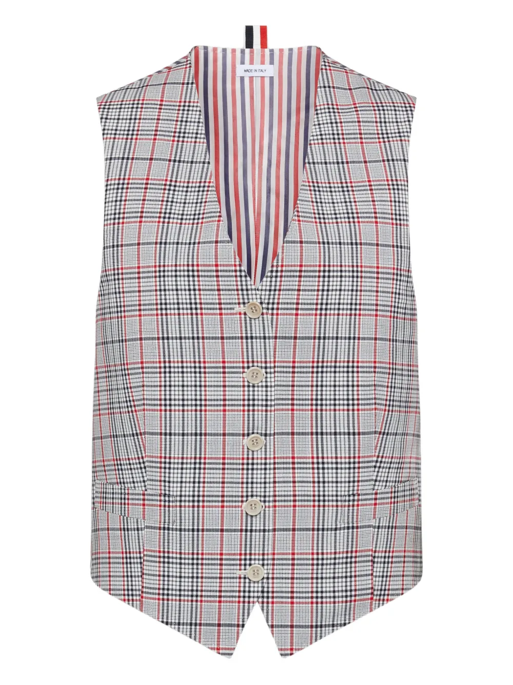 Thom Browne plaid waistcoat - Grey