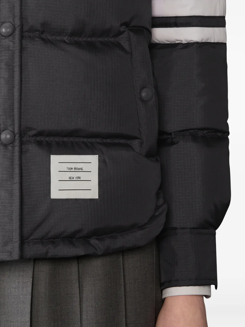 Thom Browne Ripstop jack met vier strepen Grijs