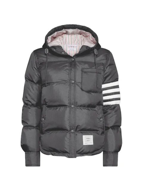 Thom Browne shiny ripstop lightweight down filled 4-Bar jacket