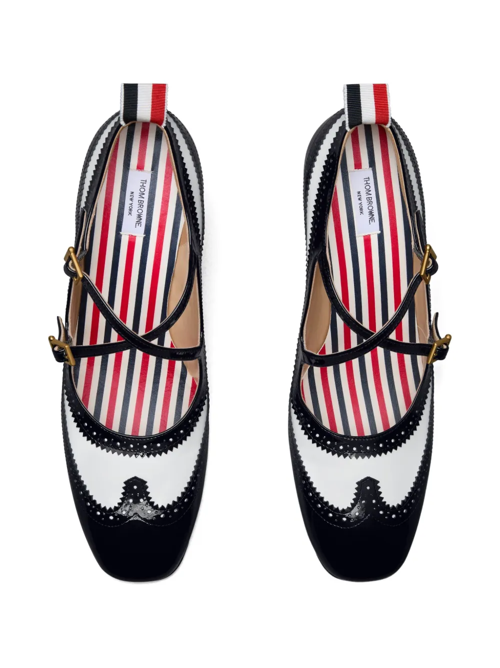 Thom Browne 75 mm pumps met gekruiste bandjes Zwart