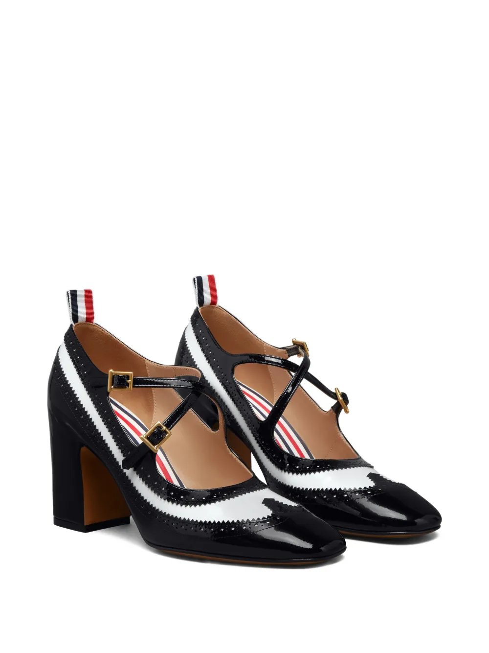 Thom Browne 75 mm pumps met gekruiste bandjes Zwart