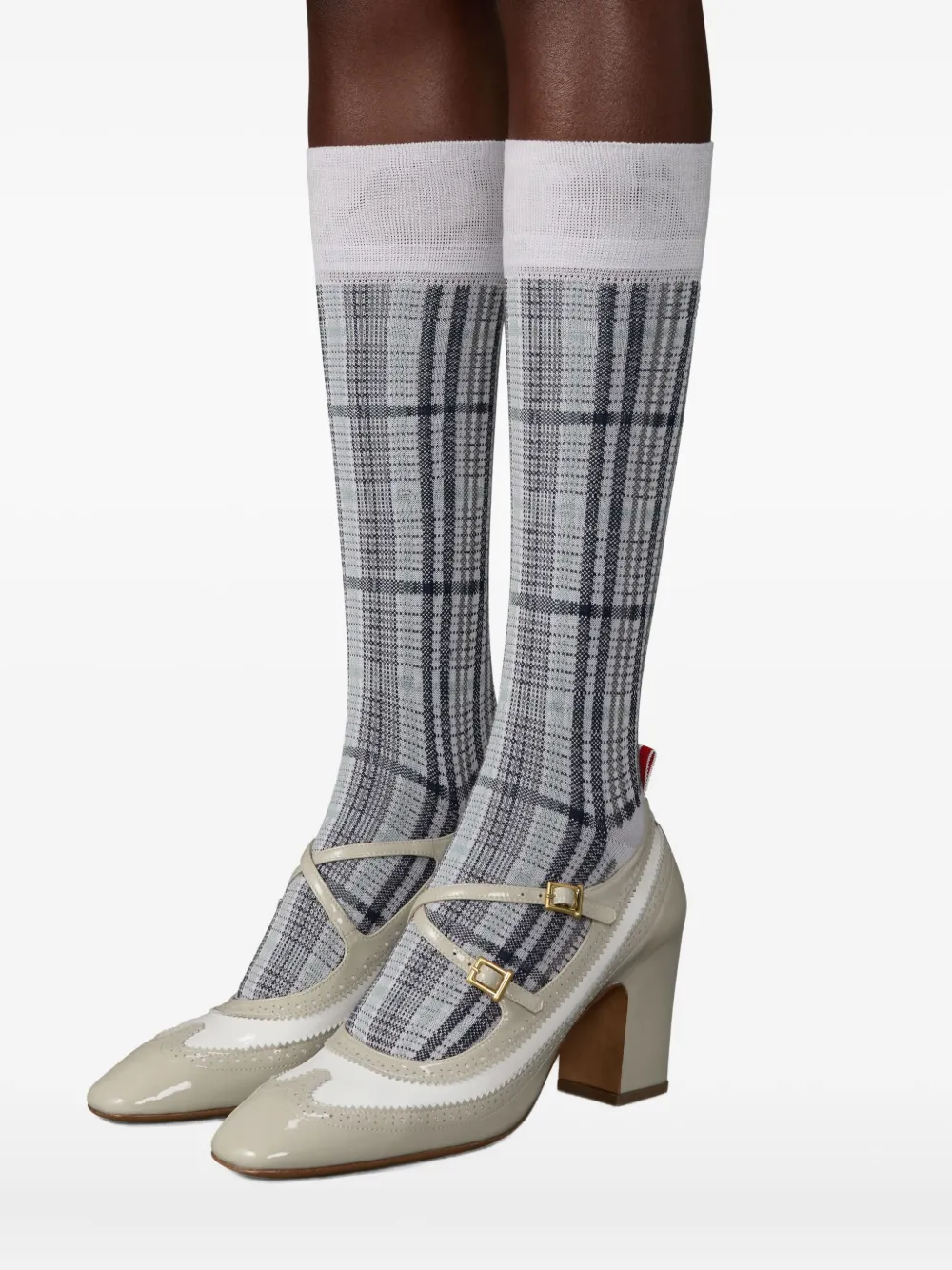 Thom Browne 75 mm pumps met gekruiste bandjes Beige