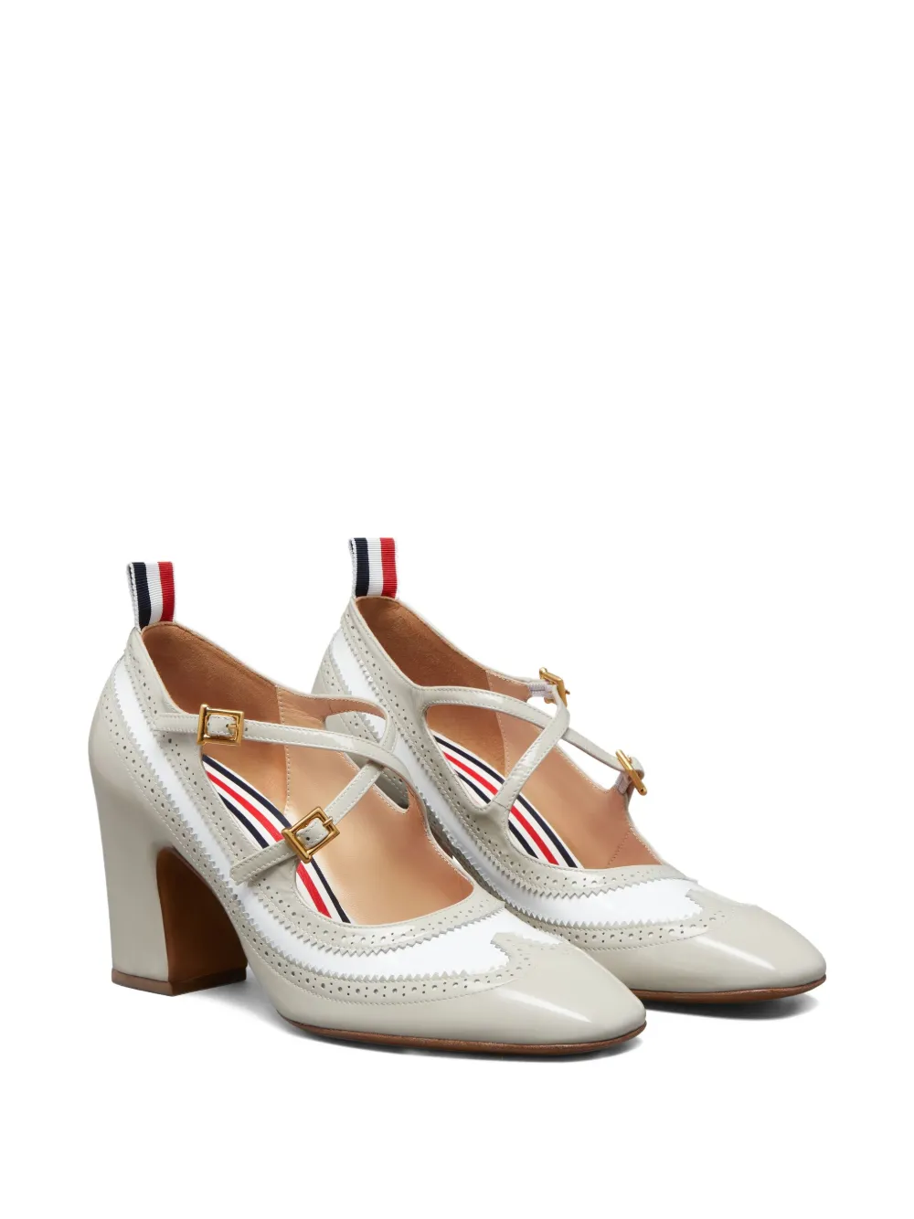 Thom Browne 75 mm pumps met gekruiste bandjes Beige