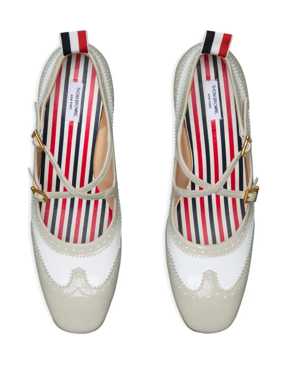 Thom Browne 75 mm pumps met gekruiste bandjes Beige