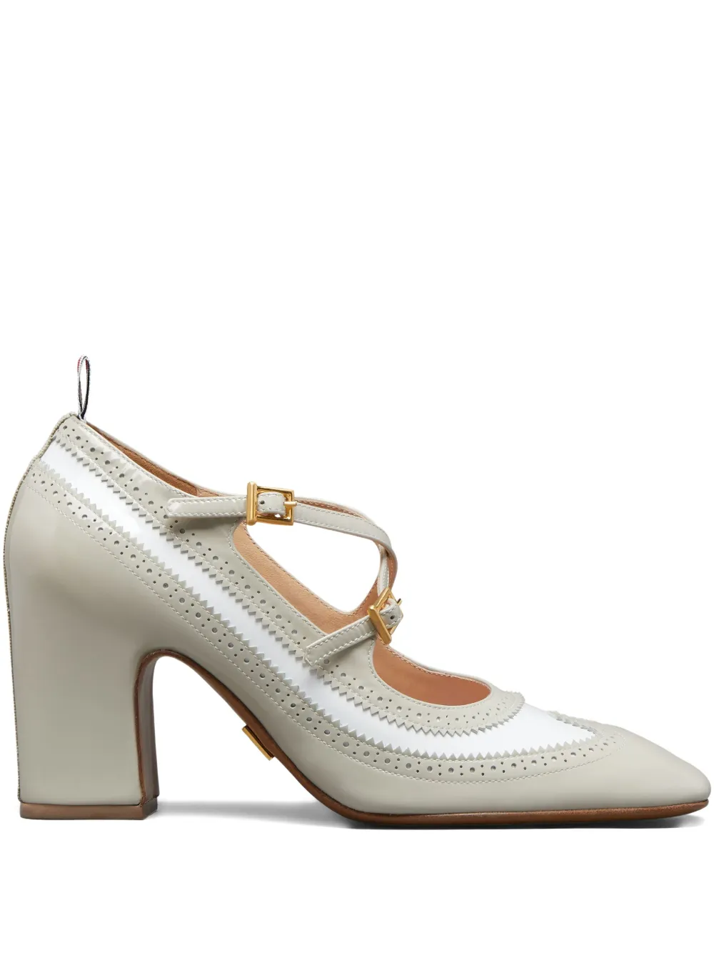 Thom Browne 75 mm pumps met gekruiste bandjes Beige