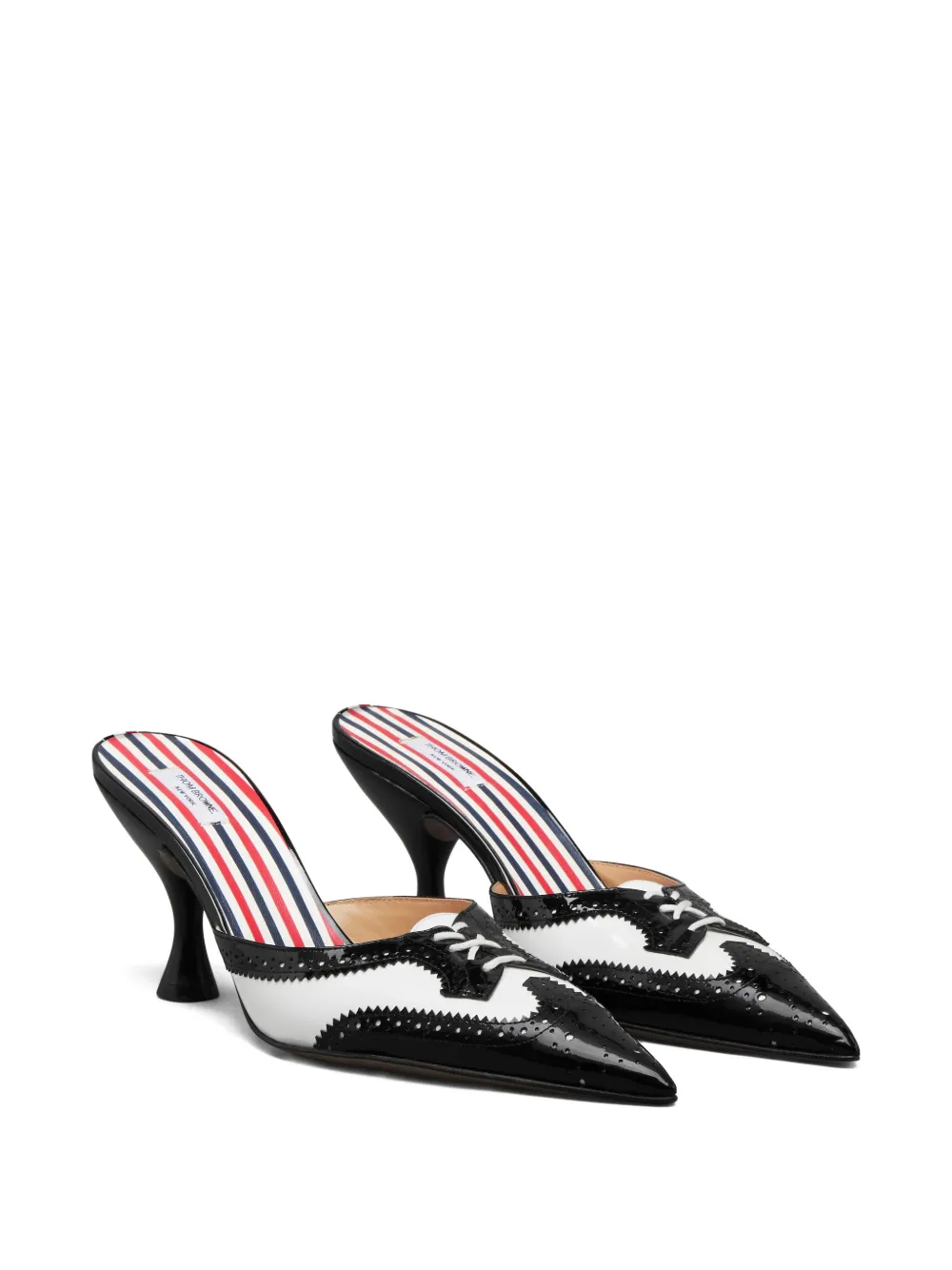 Thom Browne 75mm Heeled Brogue Mule In Multi