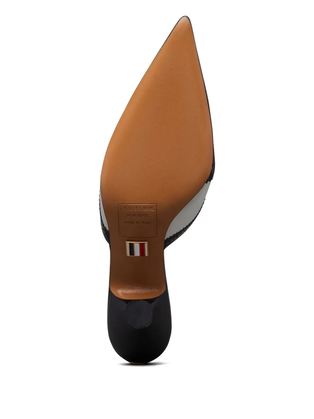 Thom Browne 75mm Heeled Brogue Mule In Multi