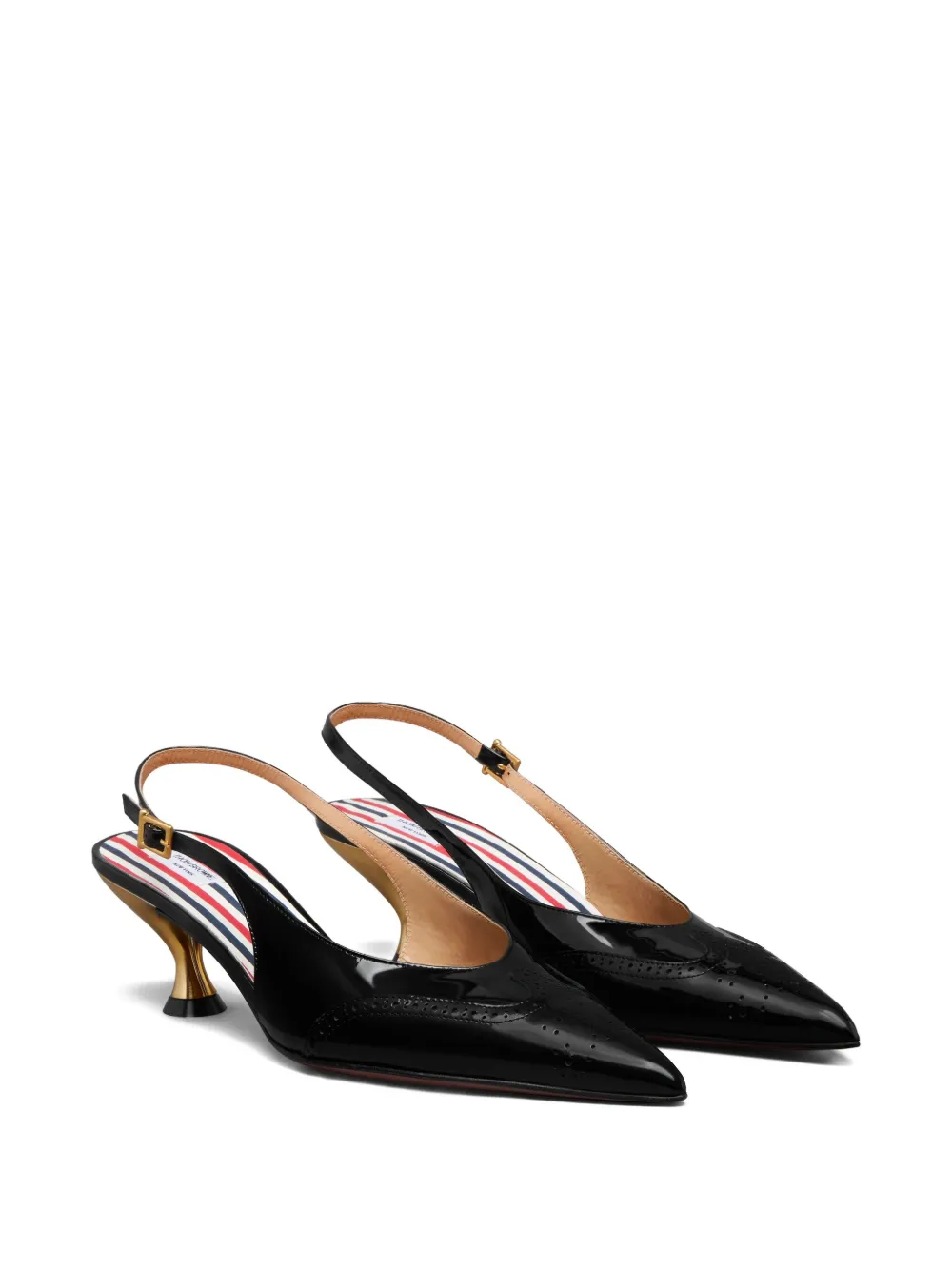 Thom Browne 50 mm slingback pumps Zwart