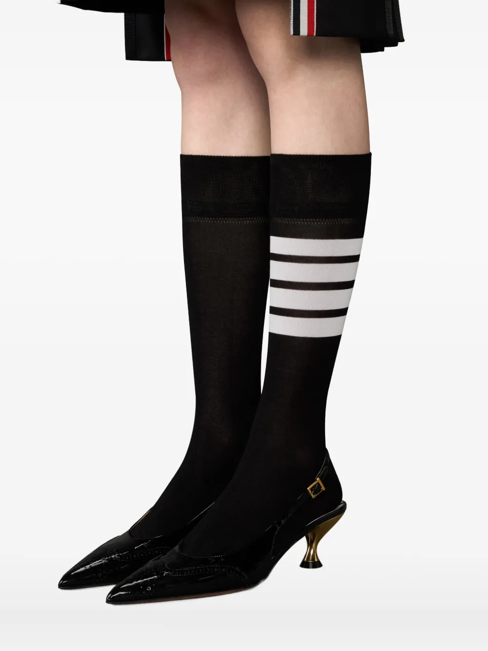 Thom Browne 50 mm slingback pumps Zwart