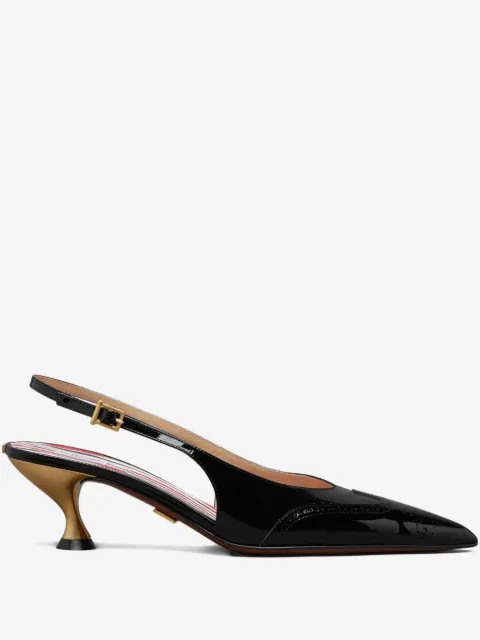 Thom Browne zapatillas de charol con tira trasera y tacón de 50mm