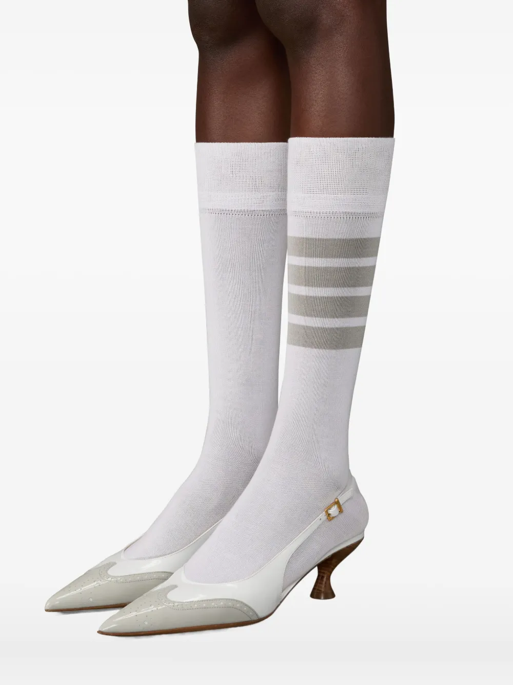 Thom Browne 50 mm slingback pumps Wit