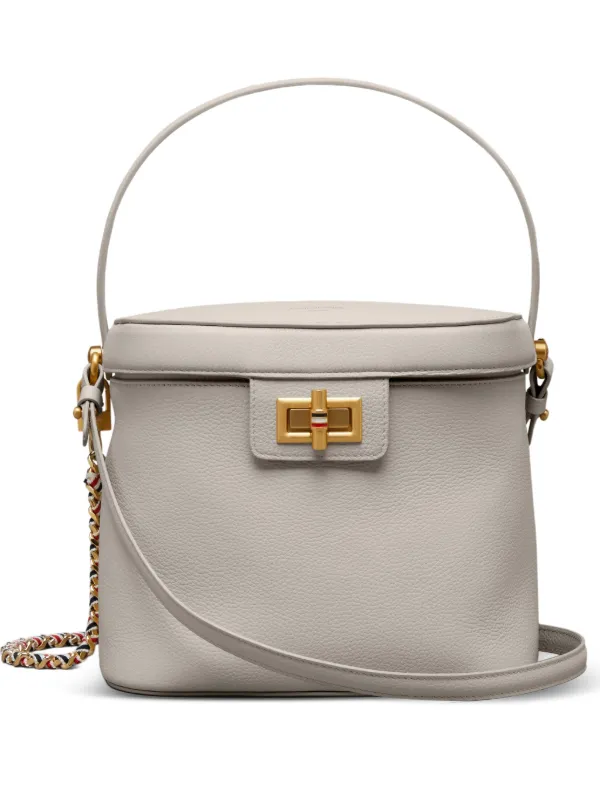 Thom Browne Soft Pebble Grain Box Bag in Grey