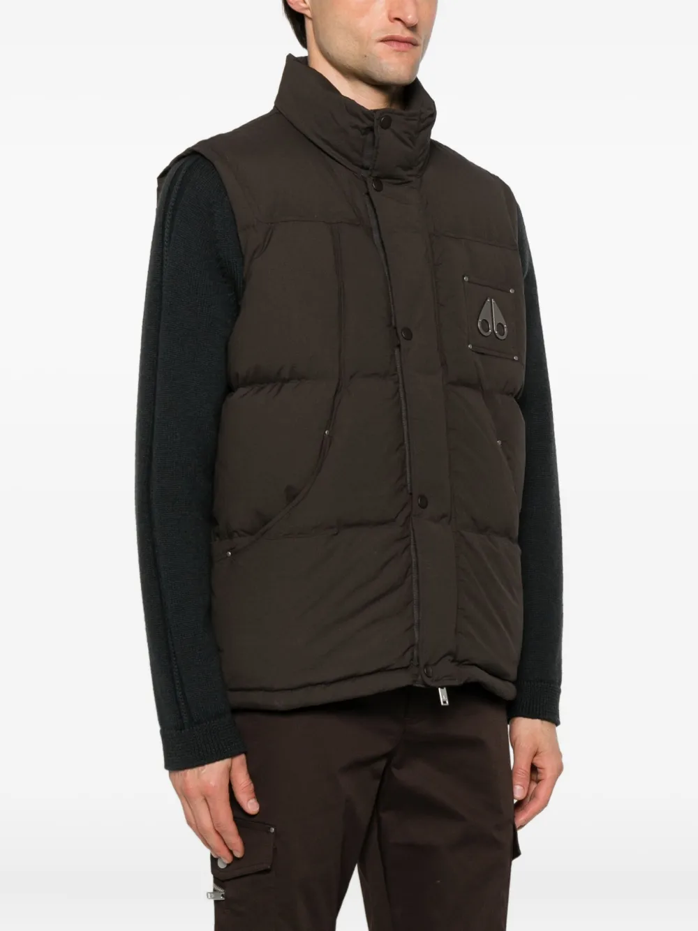 Moose Knuckles Everest Button-fastening Padded Waistcoat In Brown