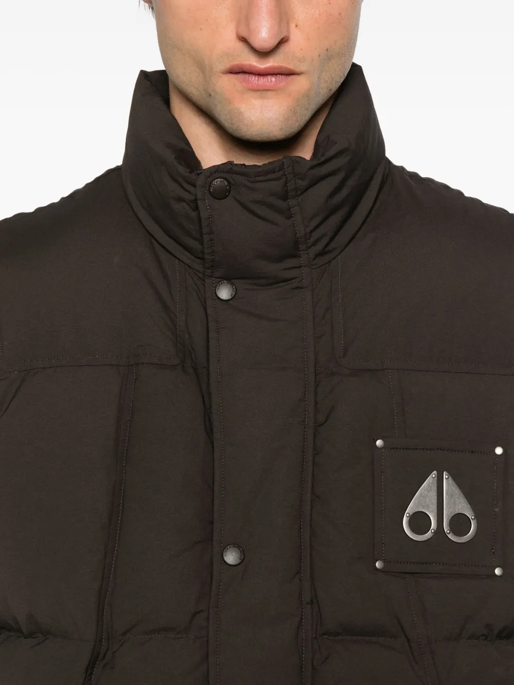 Moose Knuckles Everest Button-fastening Padded Waistcoat In Brown
