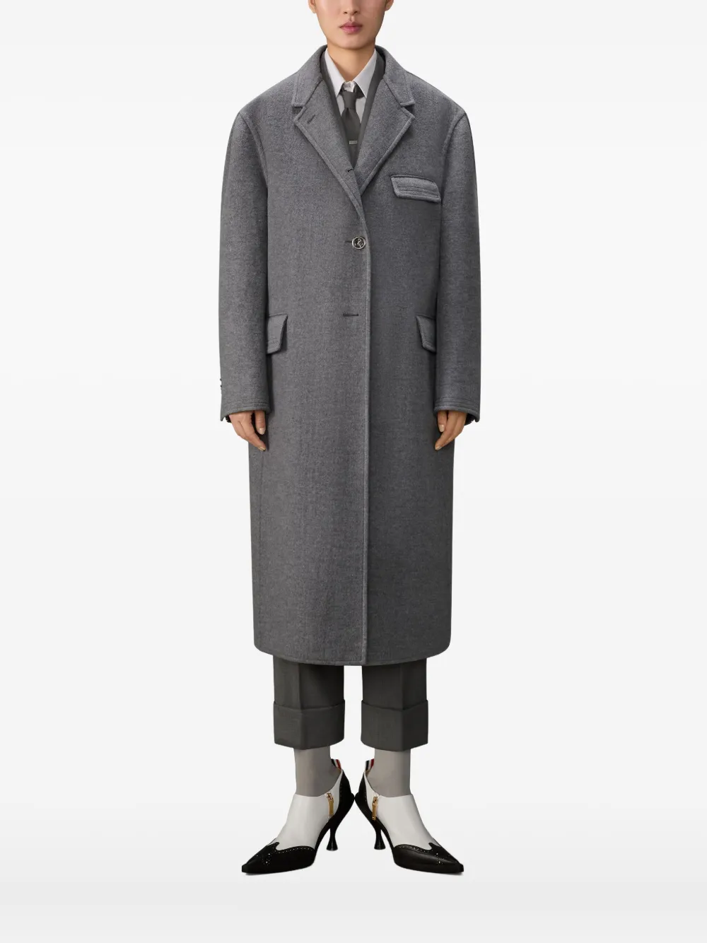Thom Browne Cappotto a maniche lunghe - Grigio