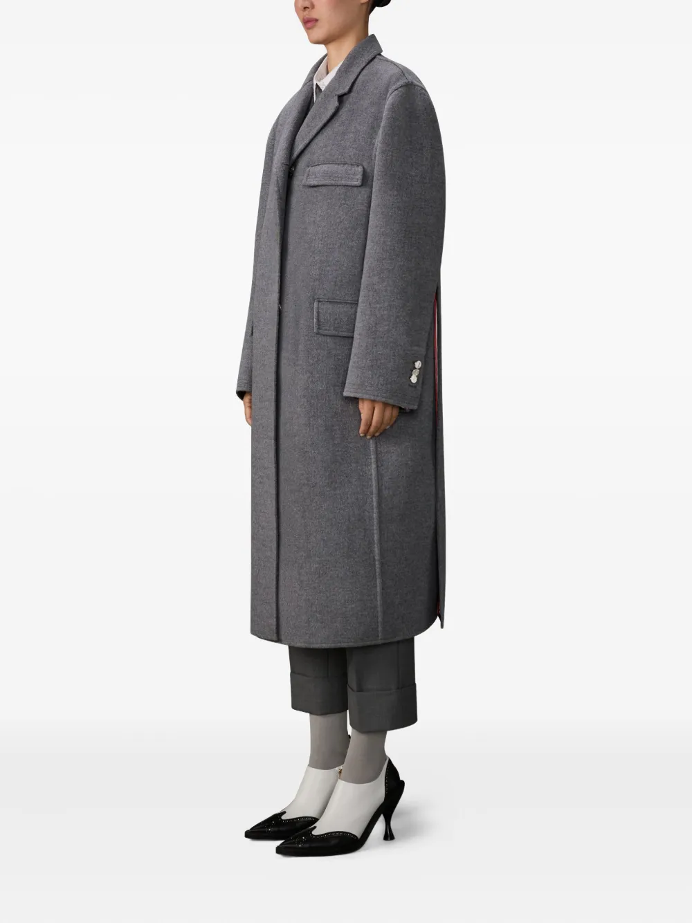  Thom Browne Long-sleeves Coat - Grey 