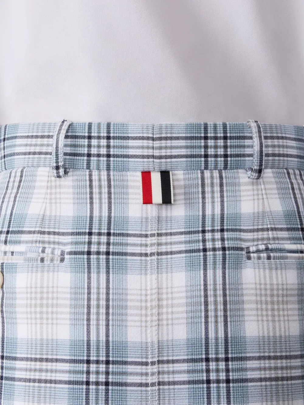 Thom Browne Geruite midi-rok met riemlus Wit