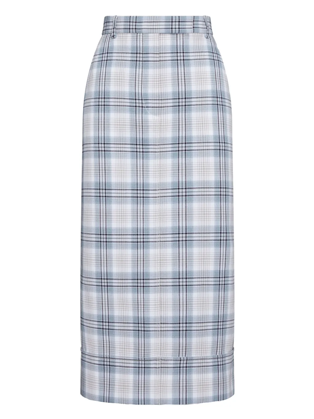 Thom Browne Gonna midi a quadri - Bianco