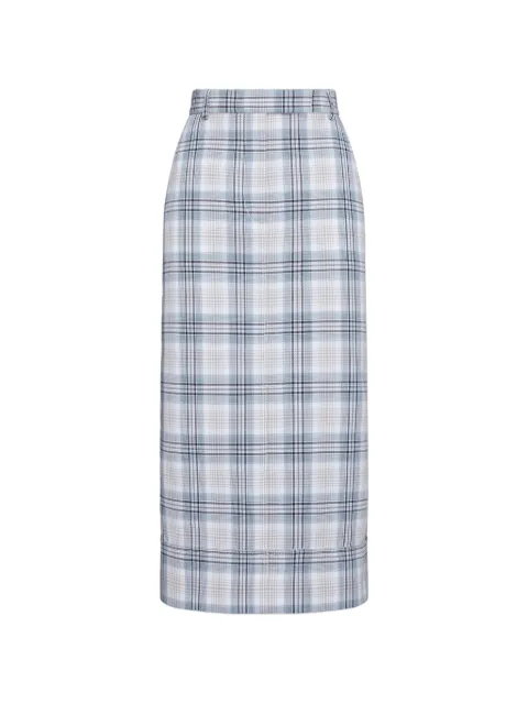 Thom Browne windowpane plaid beltloop sack skirt