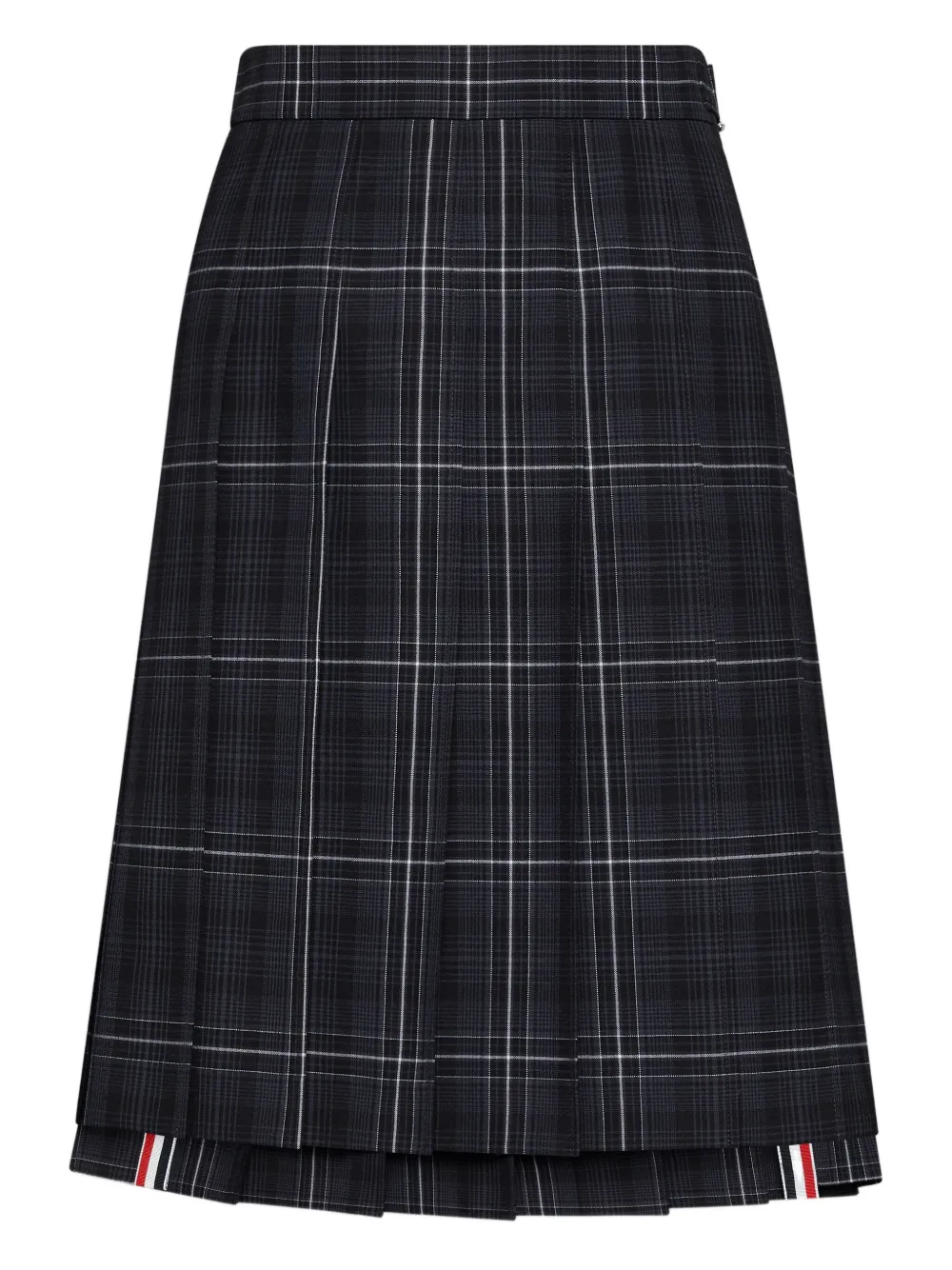 Thom Browne Gonna plissettata a quadri - Nero