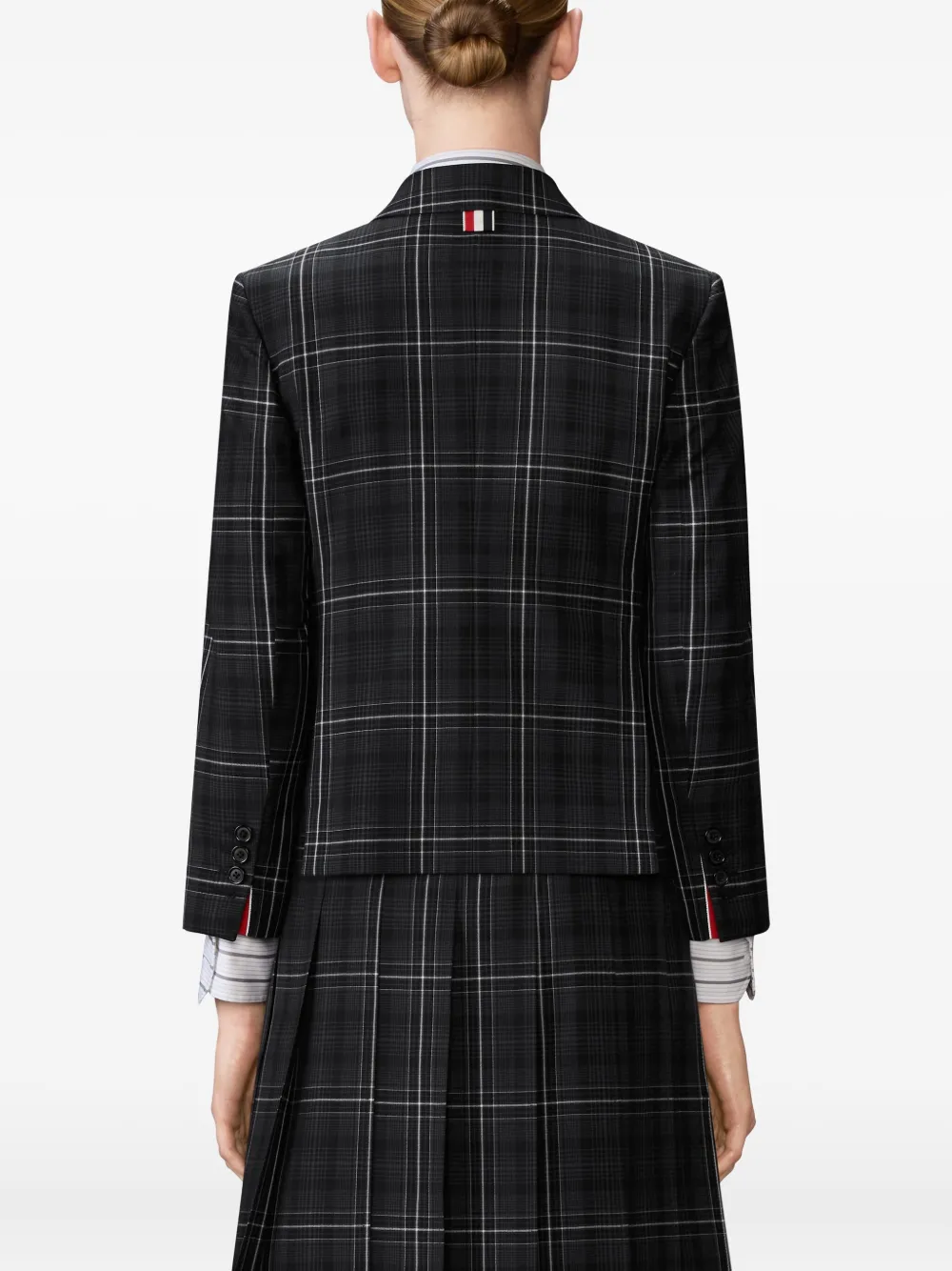 Thom Browne Geruite blazer Zwart