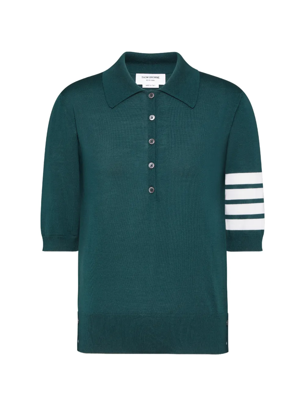 Thom Browne 4-bar Wool Polo Shirt In Green