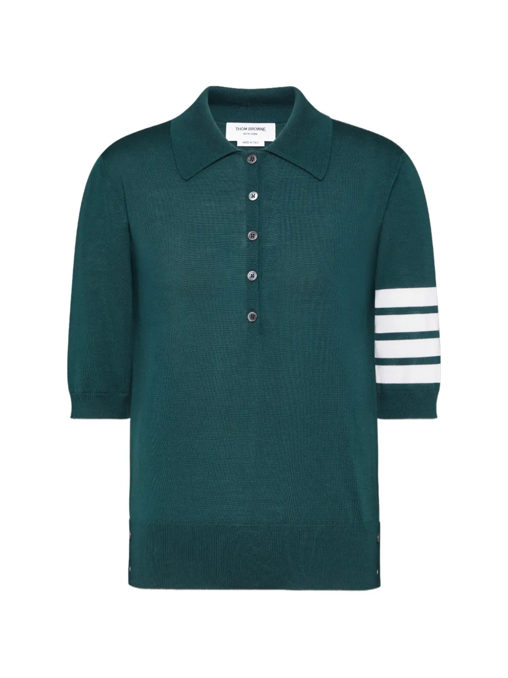 Thom Browne Wollen 4-Bar ruimvallend poloshirt Groen