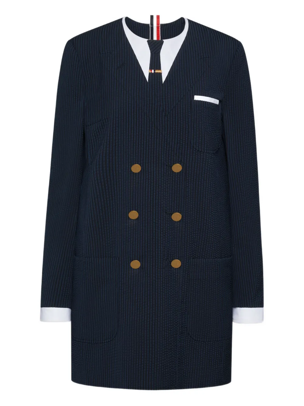 Thom Browne Abito corto gessato - Blu