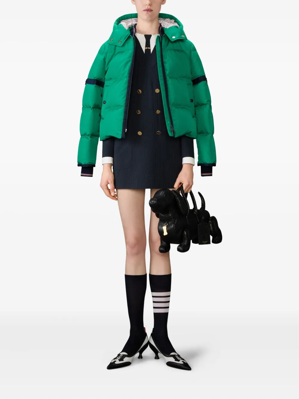  Thom Browne Pinstripes Mini Dress - Blue 