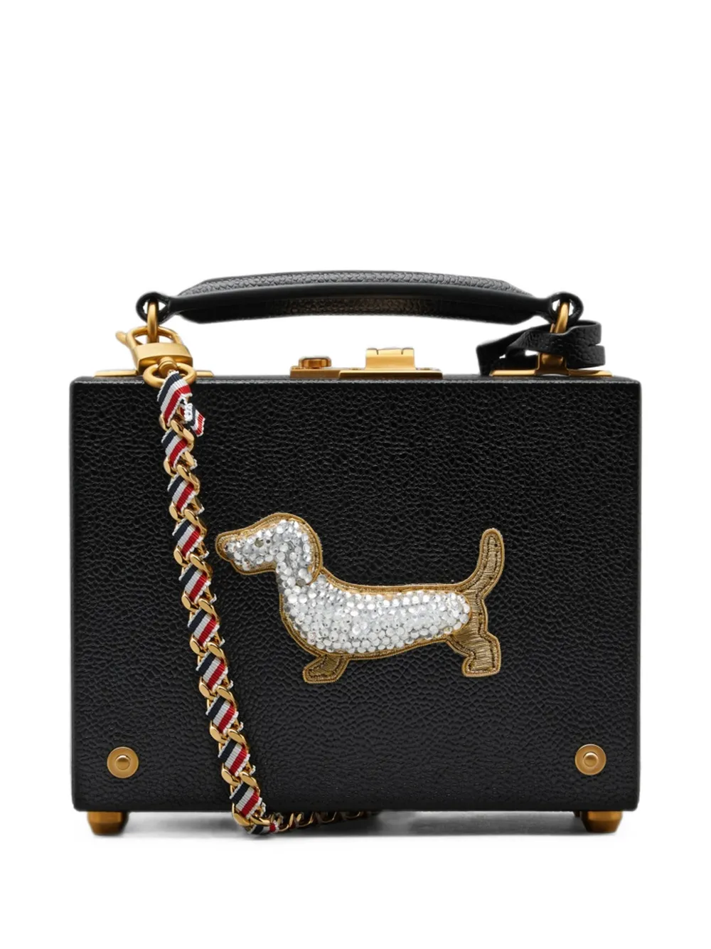 Thom Browne pebble-grain Hector micro attache case - Nero
