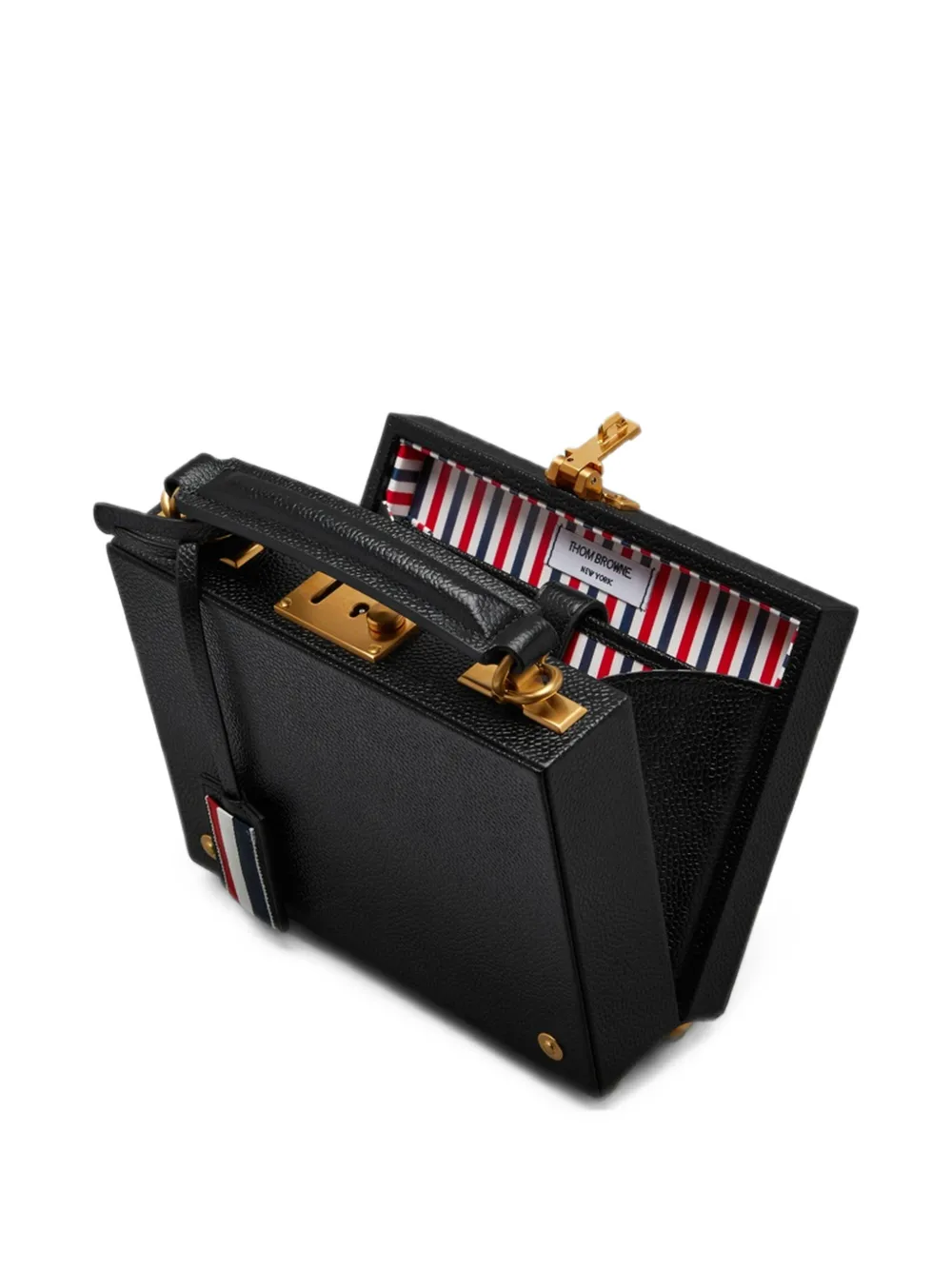 Thom Browne Hector mini-tas met bewerkte afwerking Zwart