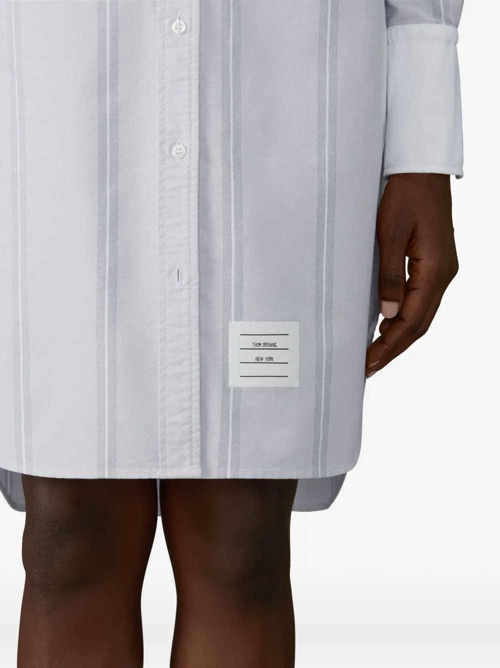 Thom Browne Gestreepte mini-jurk Grijs