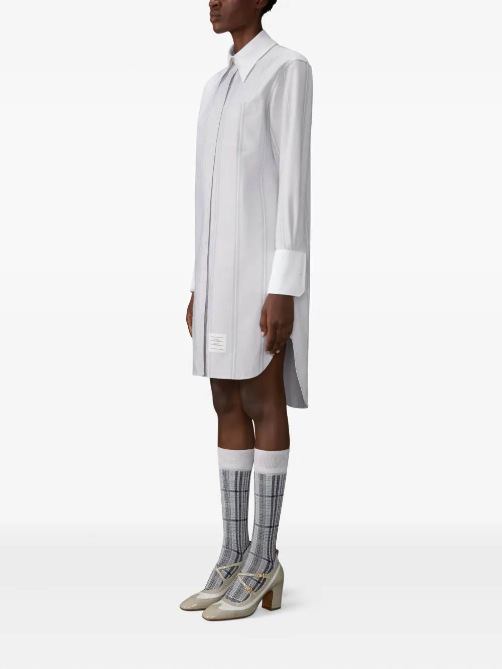  Thom Browne Striped Mini Dress - Grey 