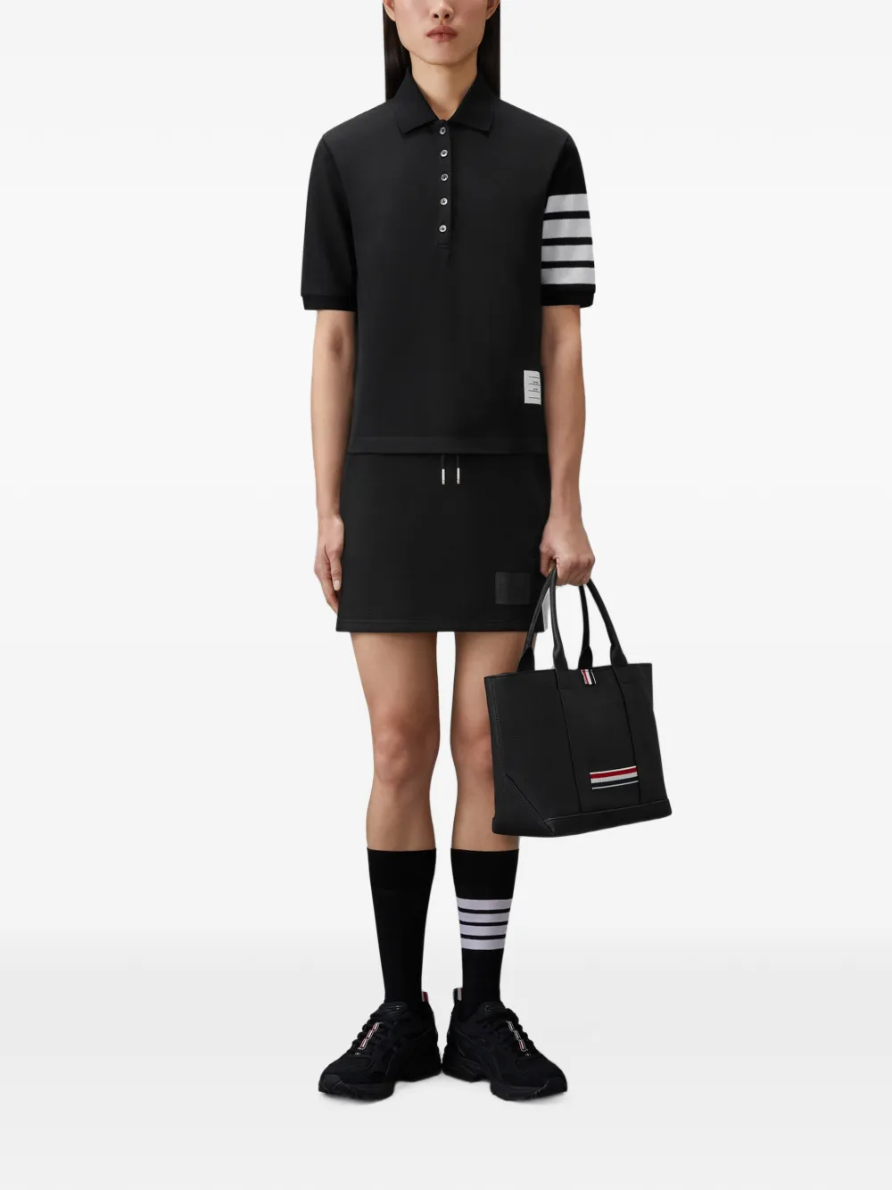 Thom Browne Classic Loopback jersey mini-rok Zwart