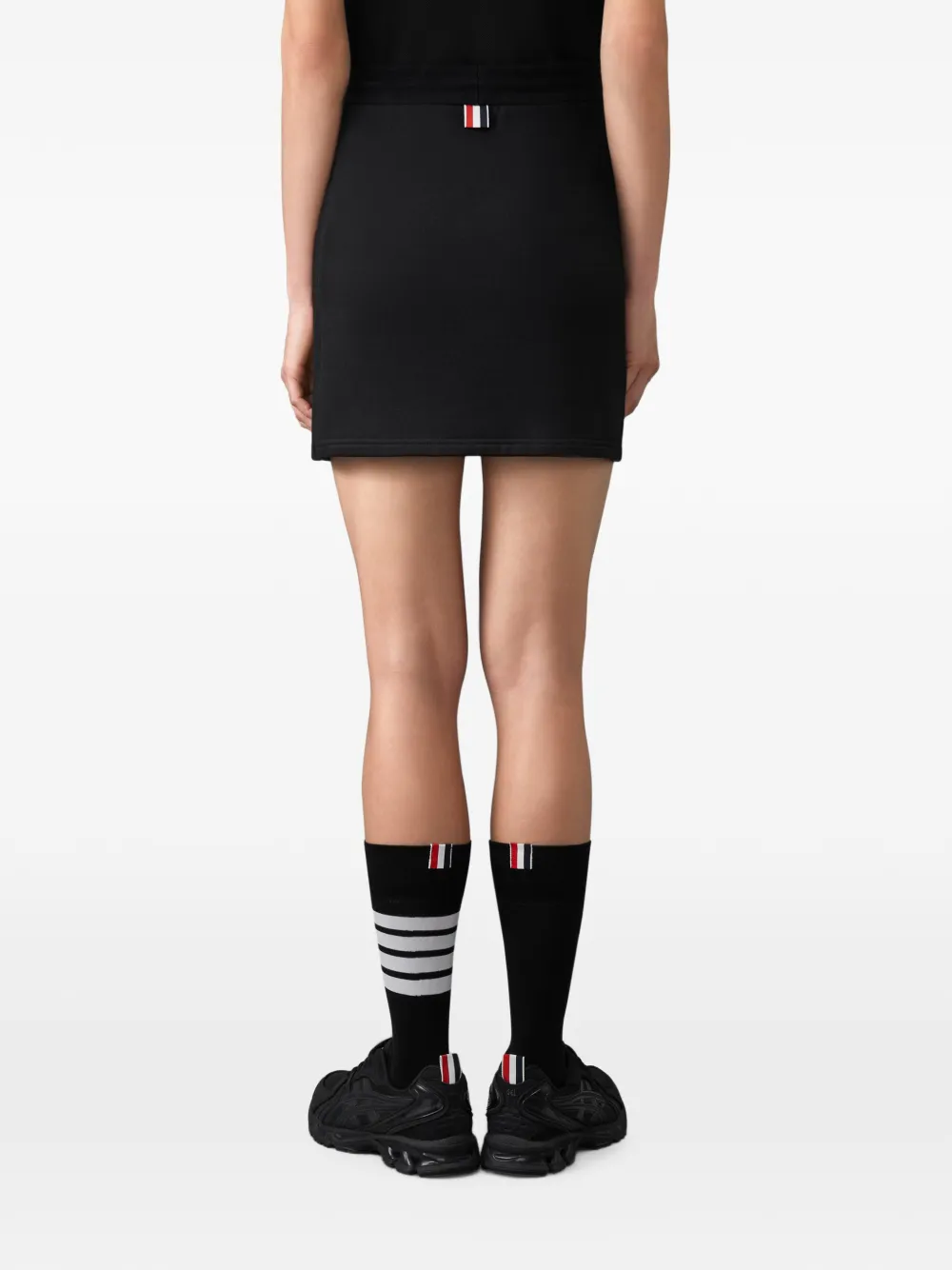 Thom Browne Classic Loopback jersey mini-rok Zwart