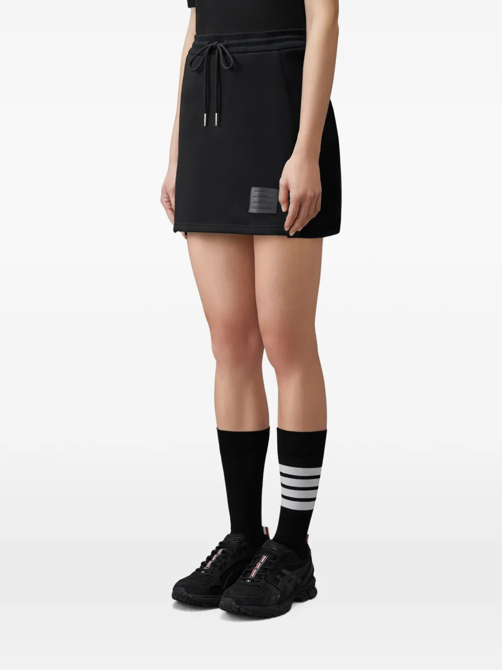 Thom Browne Classic Loopback jersey mini-rok Zwart