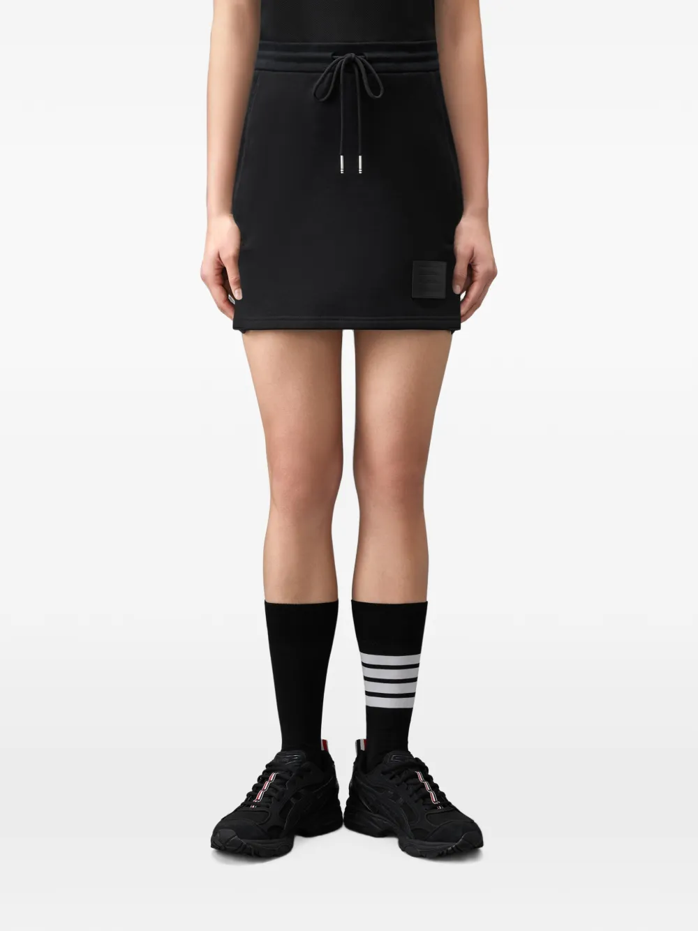Thom Browne Classic Loopback jersey mini-rok Zwart