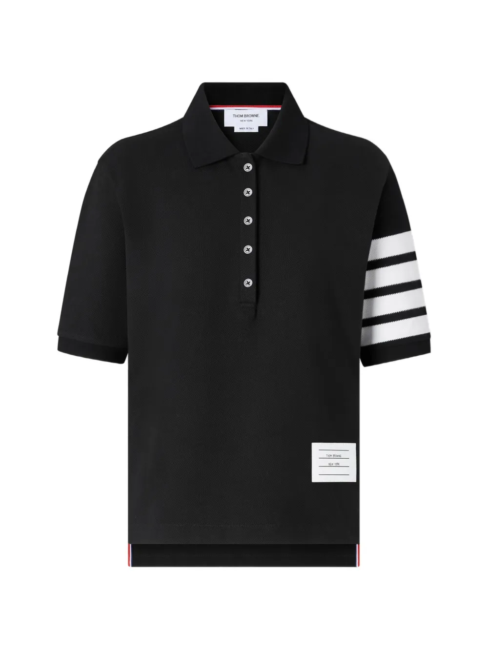 Thom Browne pique 4-Bar polo - Nero