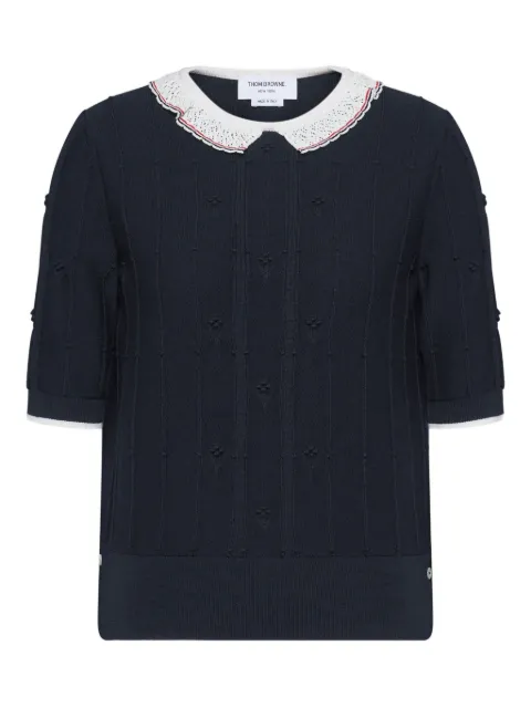 Thom Browne lace-trim T-shirt