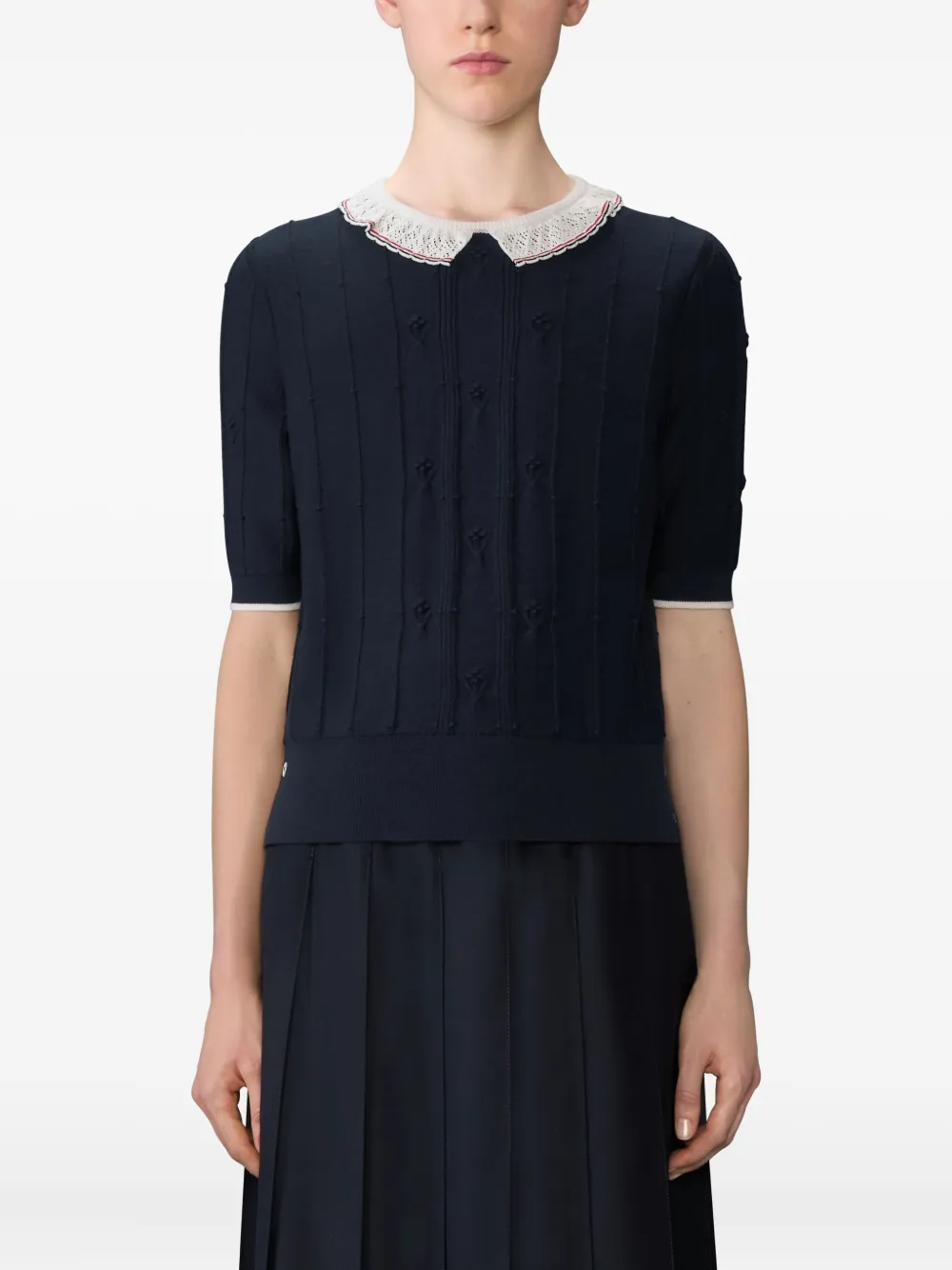 Thom Browne T-shirt met kant Blauw