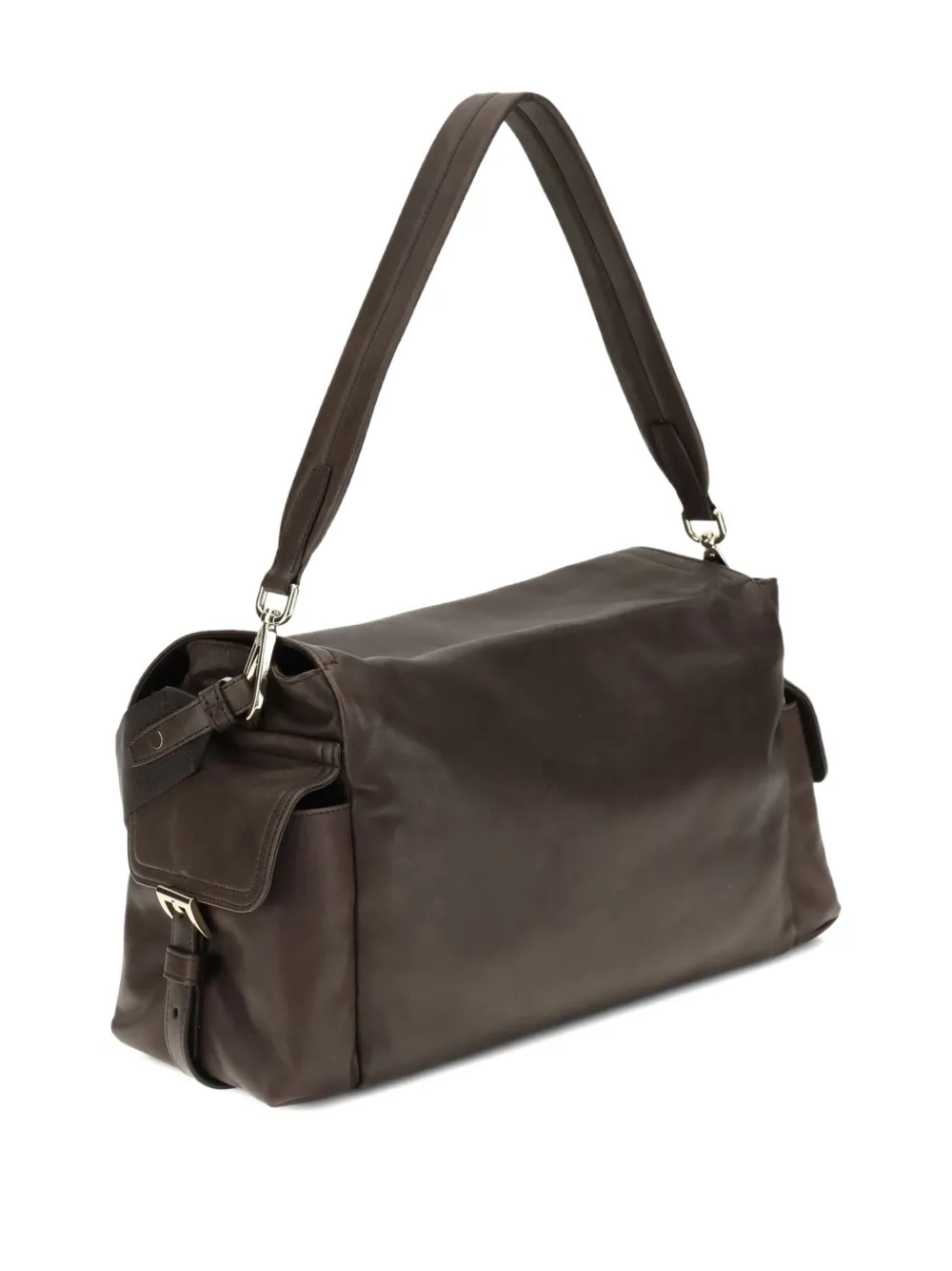 Prada Grote Explore shopper met triangle-logo - Bruin
