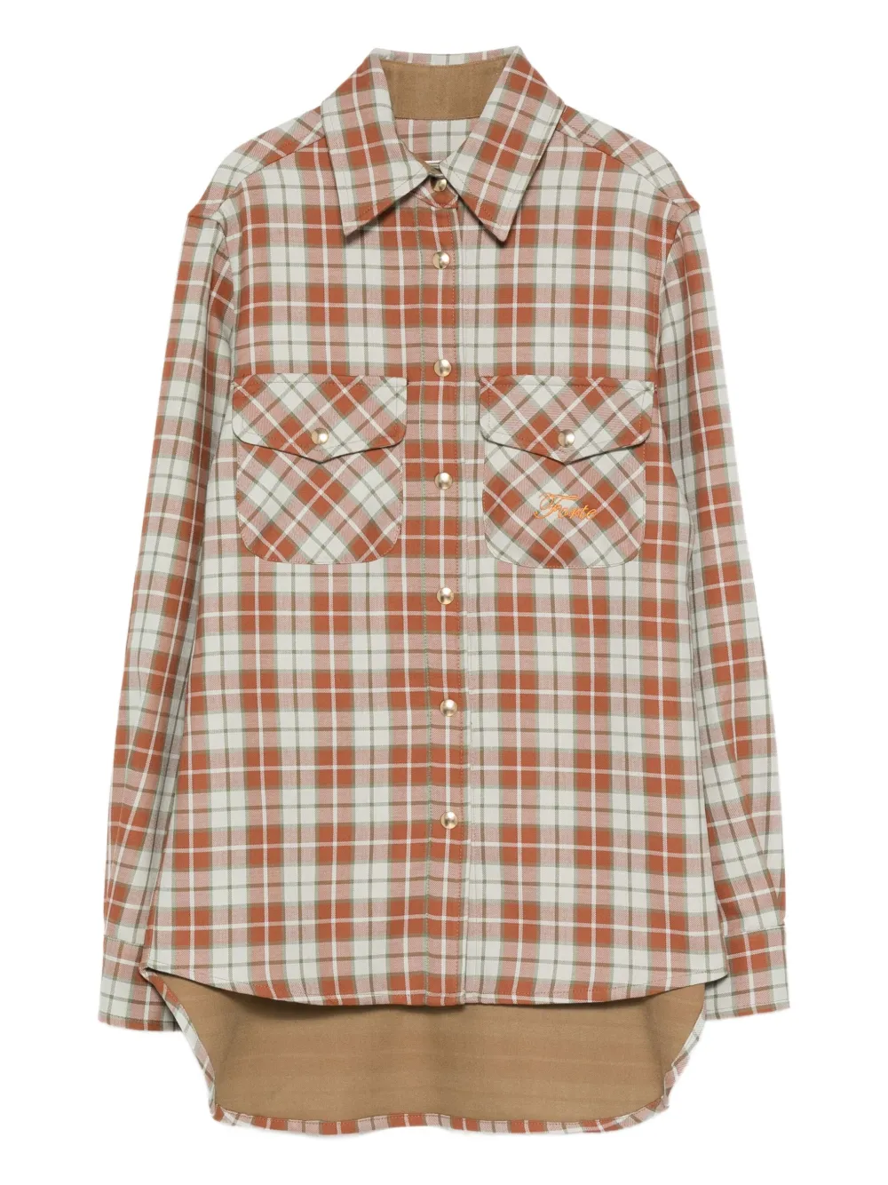Forte Dei Marmi Couture check pocket shirt | Orange | Image 1