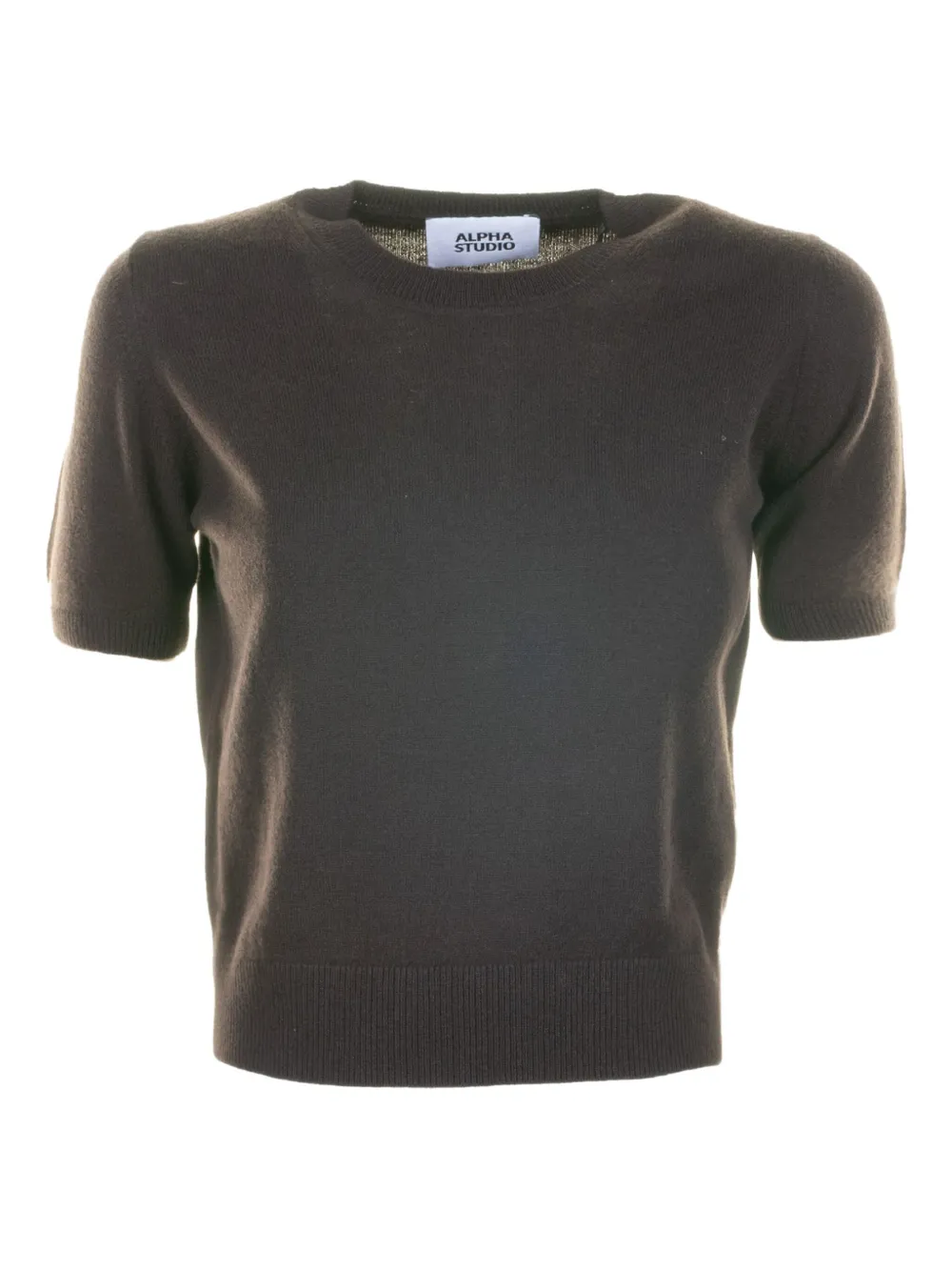 Alpha Studio Short-sleeve Top In Brown