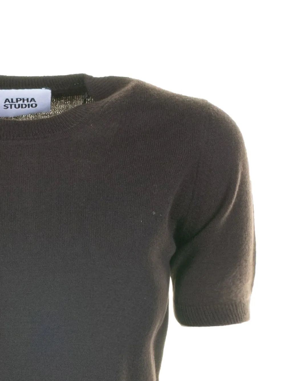 Alpha Studio Short-sleeve Top In Brown