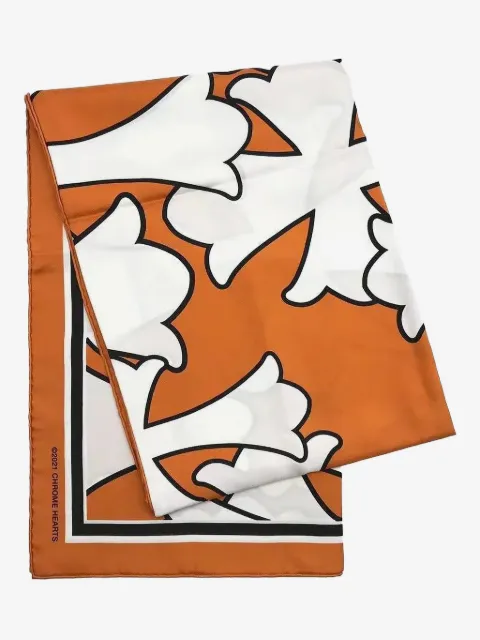 Chrome Hearts cross-logo silk scarf